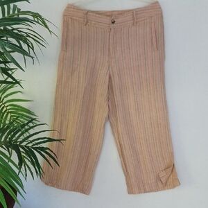 DB Life Striped Linen Cropped Pants